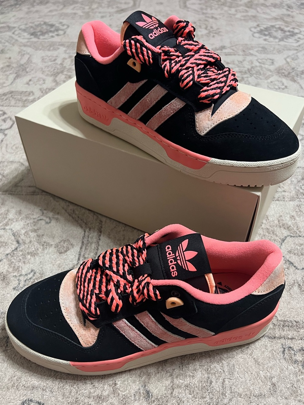 adidas Anthony Edwards x Rivalry Low "With Love" Black/Bright Pink/Core White
